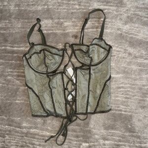 Urban Outfitters Green Corset Top